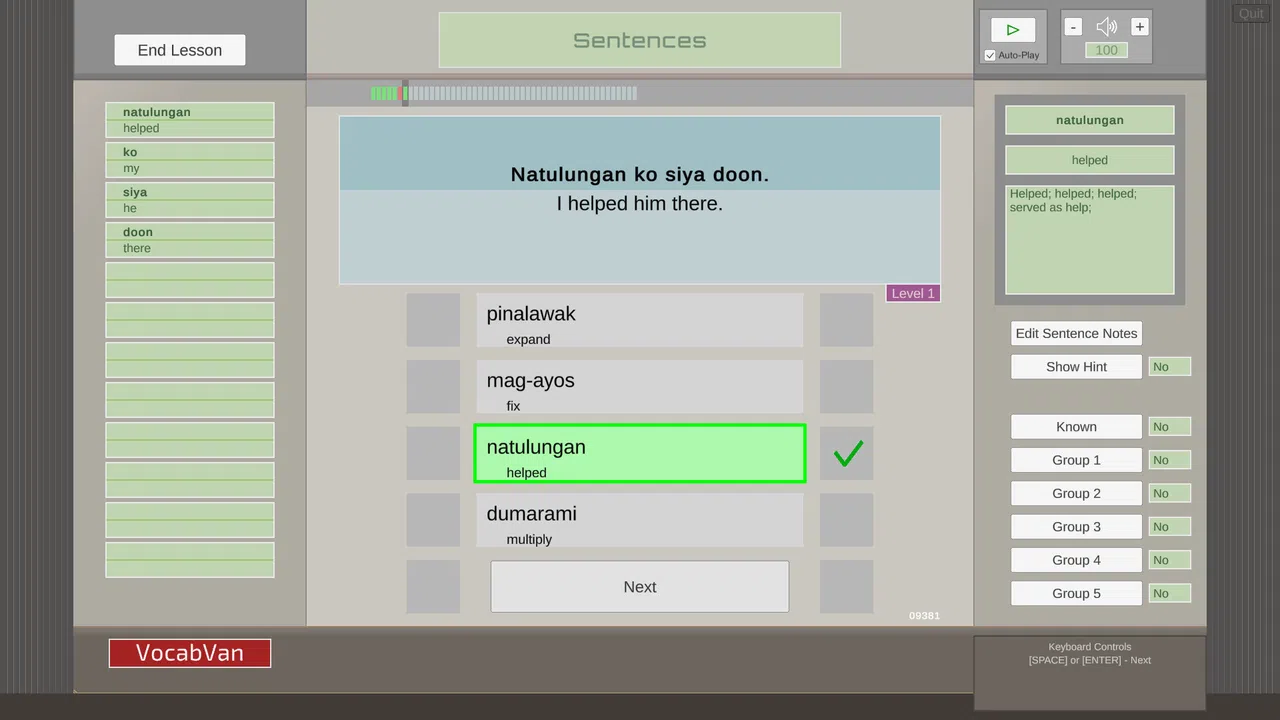 VocabVan - Tagalog Screenshot 0