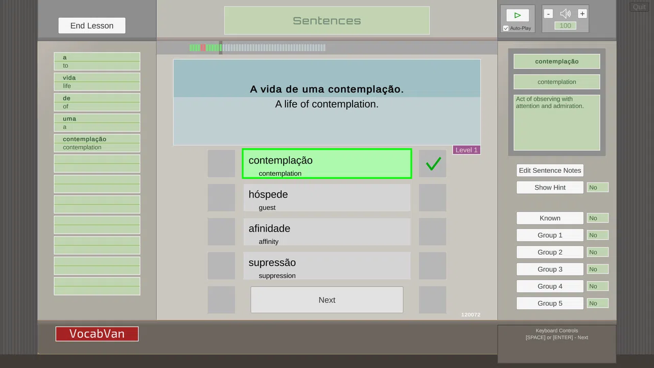 VocabVan - Portuguese Screenshot 0