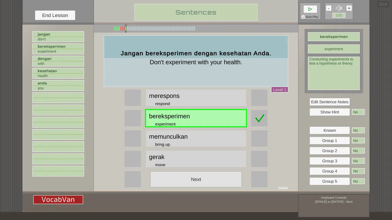 VocabVan - Indonesian Screenshot 0