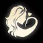 A warm bed with a wife and children icon