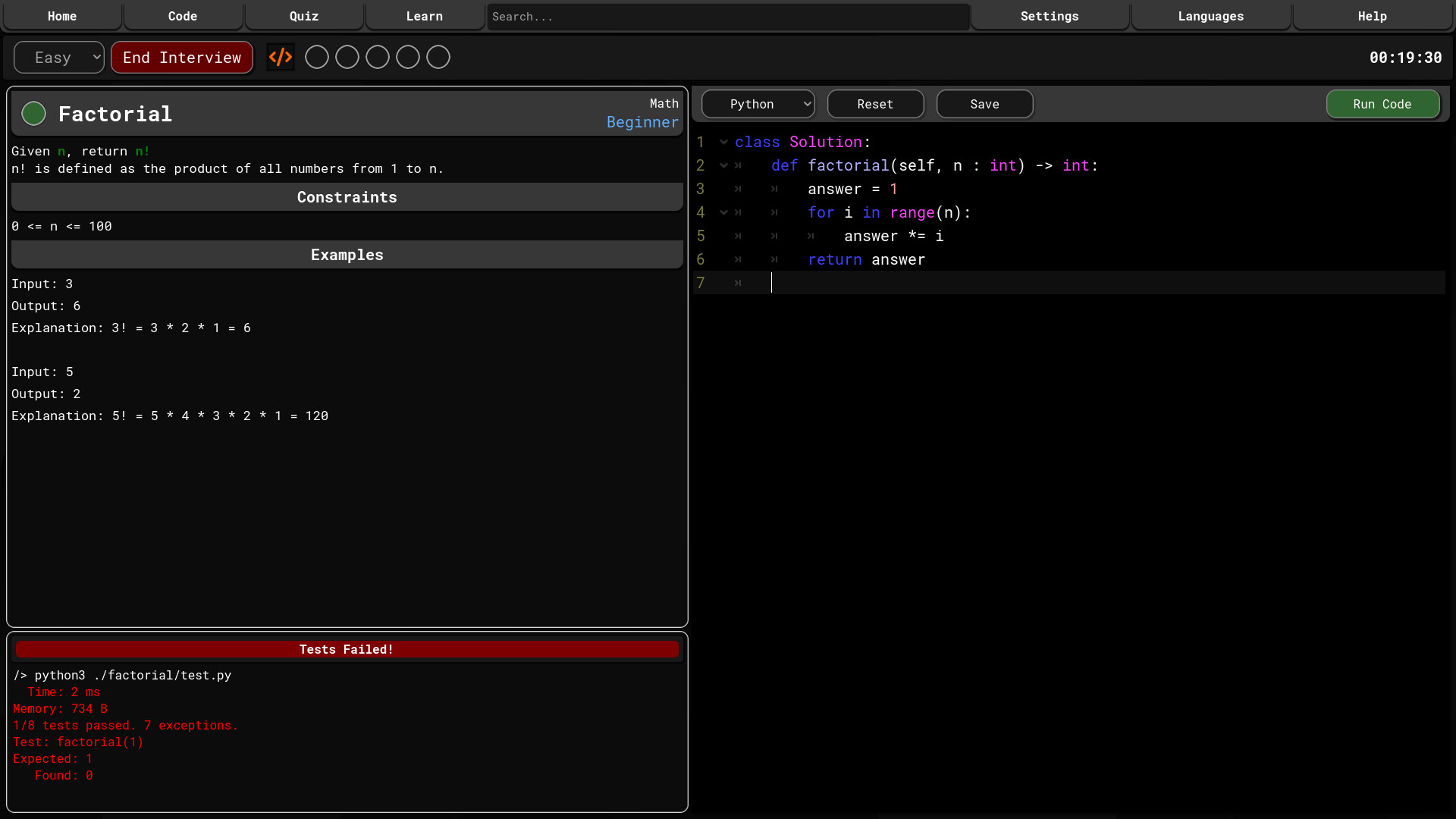 Code Trainer Screenshot 2