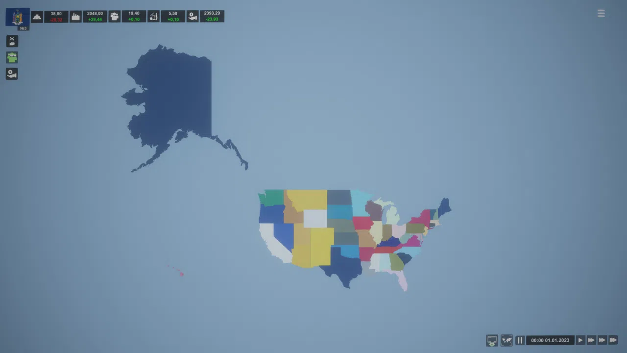 Simulator Countries - regions of USA Screenshot 1