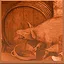 The sow pulls the bung icon