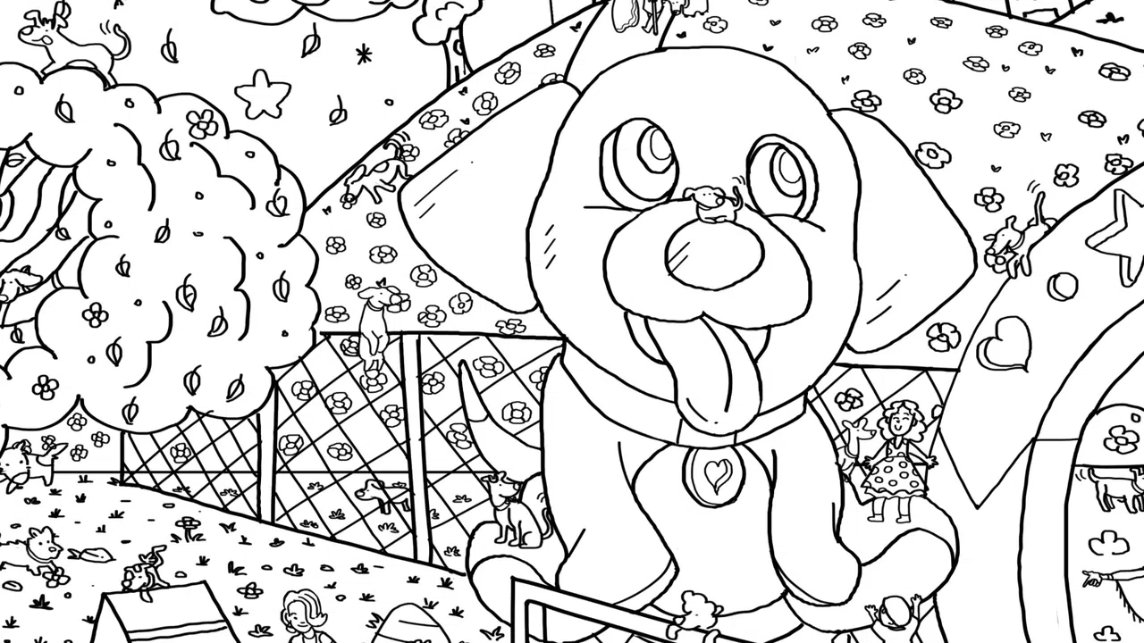 101 Cute Dogs: Find & Paint - Artbook Screenshot 2