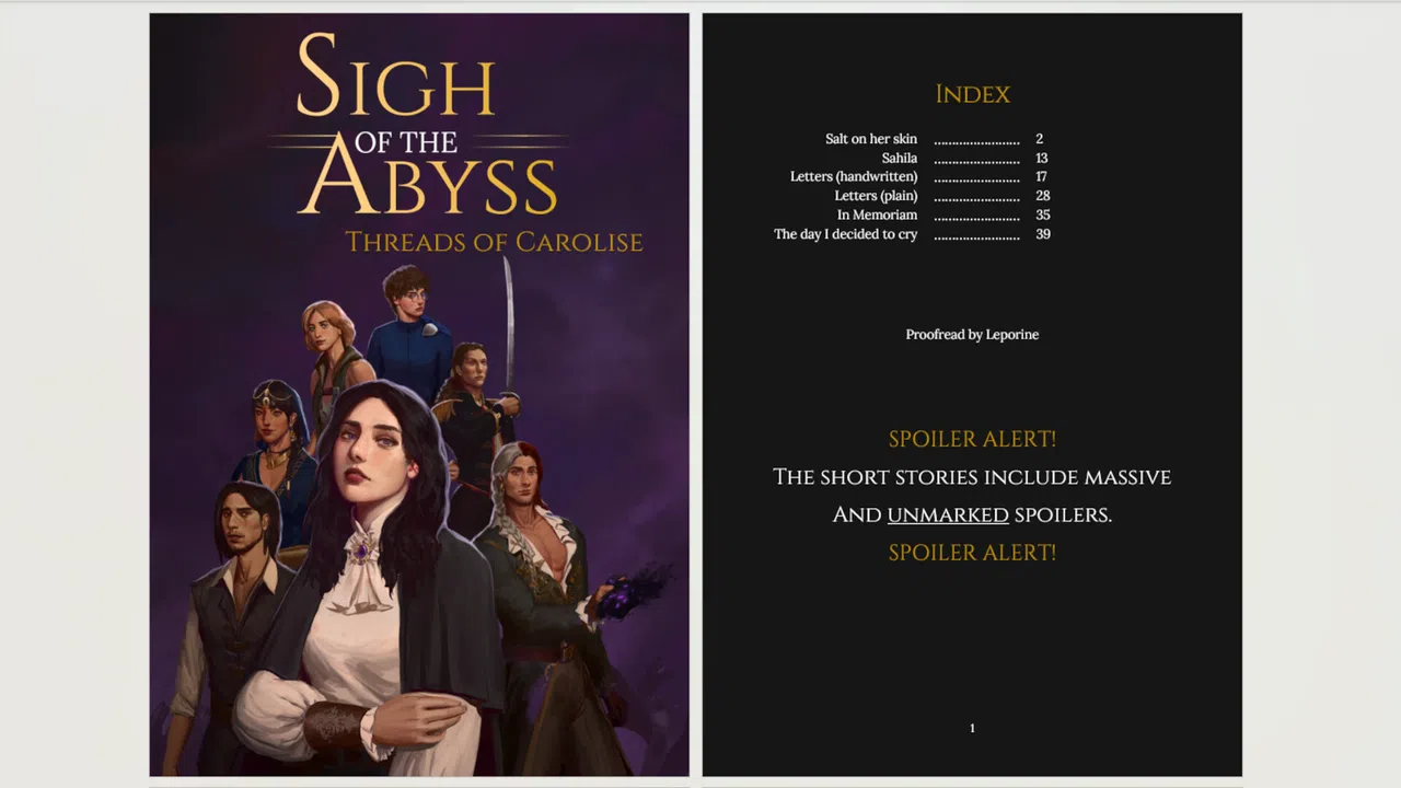 Sigh of the Abyss - "Threads of Carolise" short story collection Screenshot 0