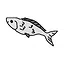 Fish fly icon