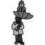 Upside umbrella icon