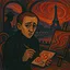 Artist and Eiffel Tower in Twilight icon