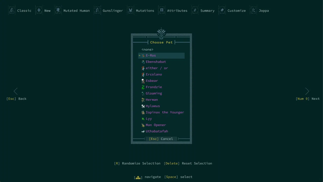 Caves of Qud - Pets of Harvest Dawn Screenshot 1