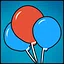 Place 100 balloons icon