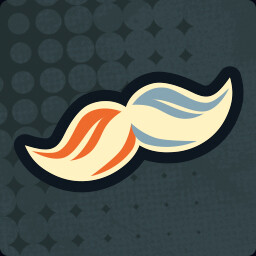 Golden moustache enthusiast icon