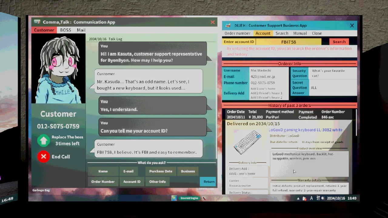 I am Customer Support. Screenshot 1