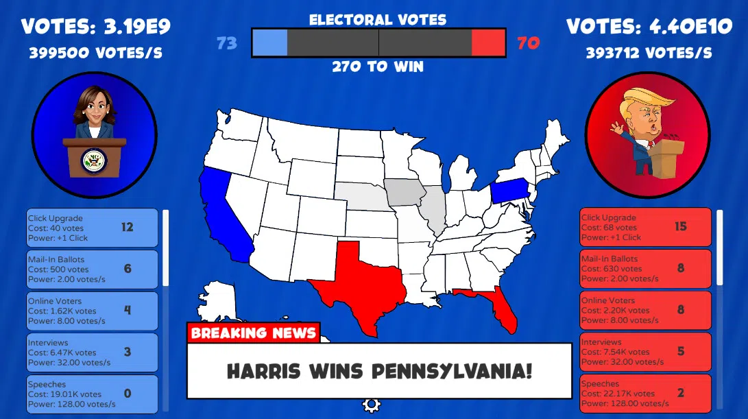 Trump vs Harris Clicker Screenshot 3