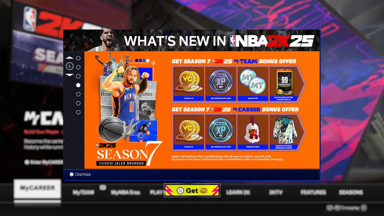NBA 2K25 MyTEAM Bonus Offer: Season 7 Screenshot 0