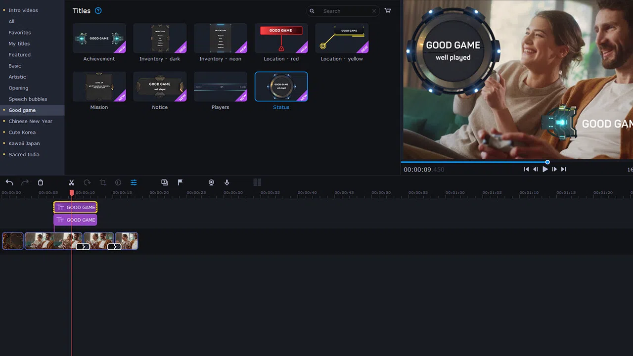 Movavi Video Editor 2025 - Good Game Pack Screenshot 1