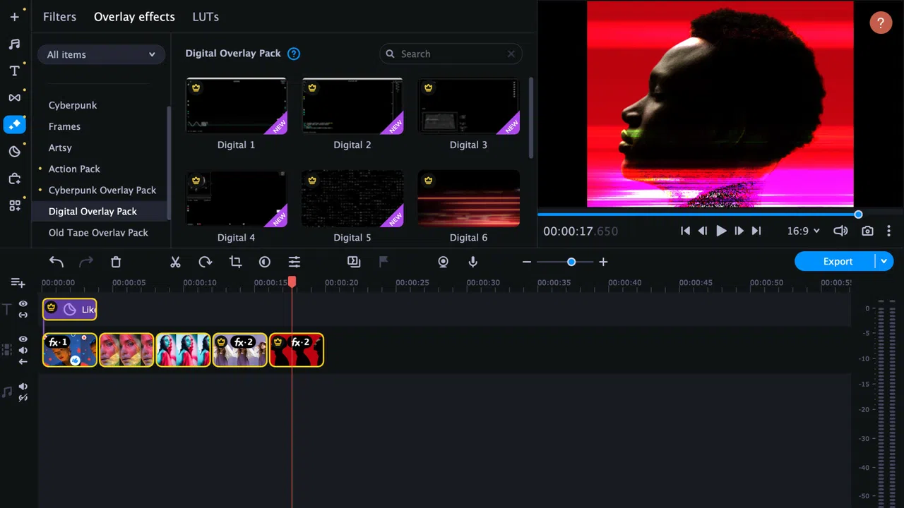 Movavi Video Editor 2025 - Digital Overlay Pack Screenshot 0
