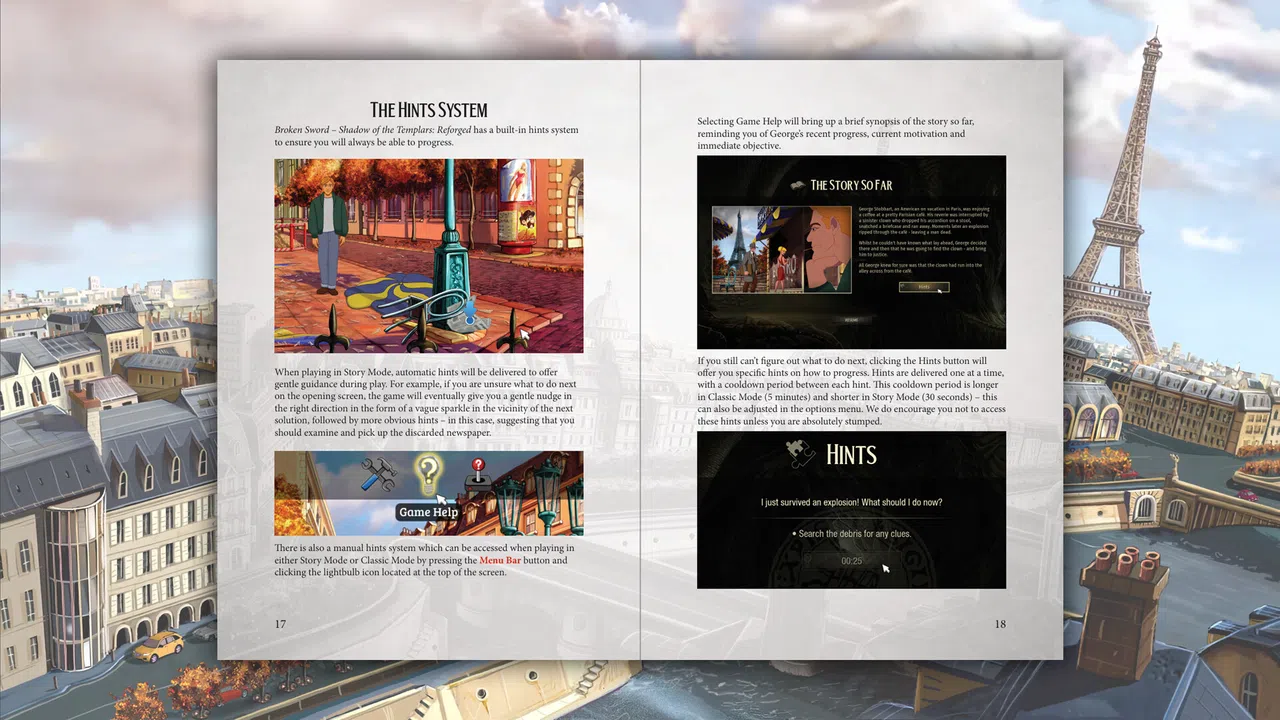 Broken Sword - Shadow of the Templars: Reforged Game Manual and Travel Guide Screenshot 1