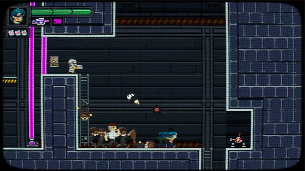 Pixel Waifu: Escape from the dark corporation. The telepathic power of a lovestruck otaku Screenshot 3
