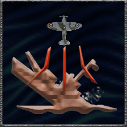 Sunk by air raid icon