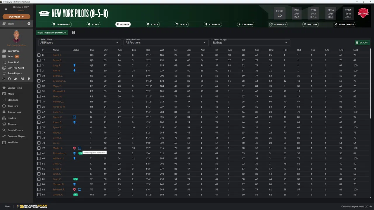Draft Day Sports: Pro Football 2025 Screenshot 2