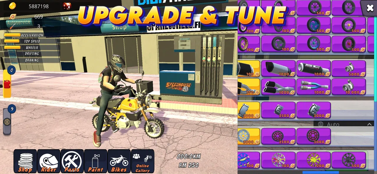 Wheelie King 8 - Motorbike simulator 3D Screenshot 1