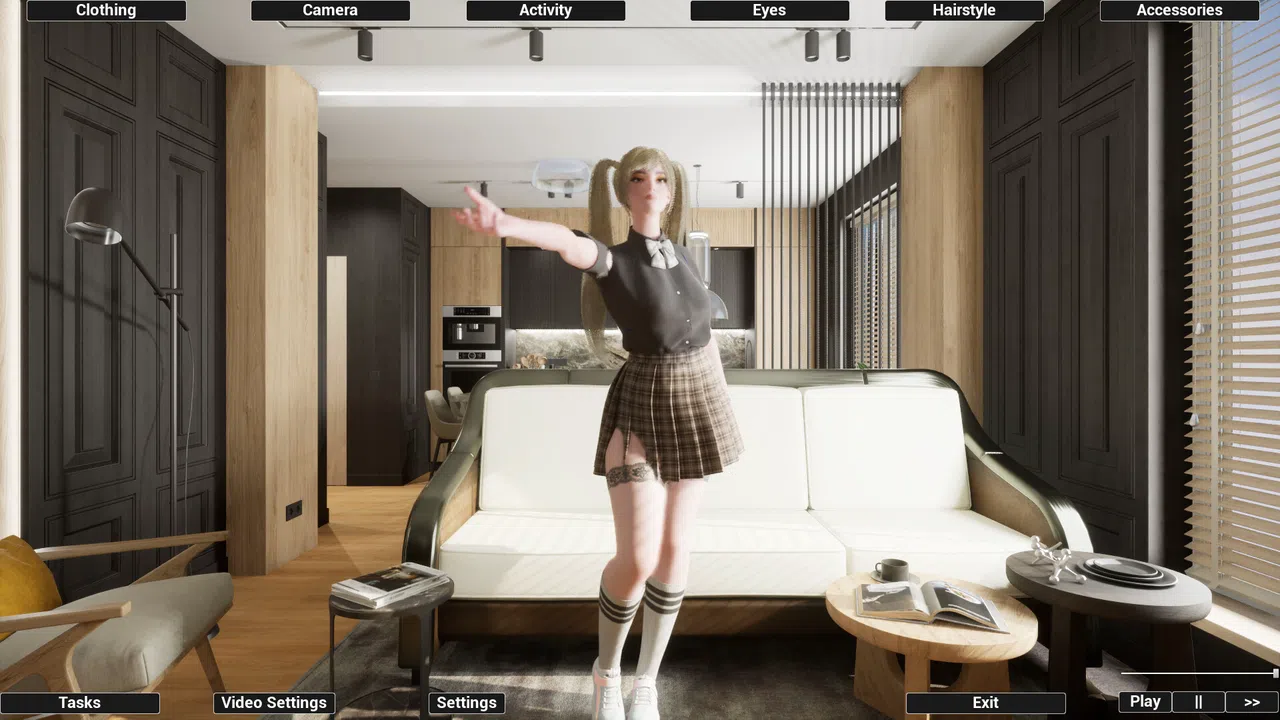 Virtual Girlfriend Lia - School Dress Screenshot 1