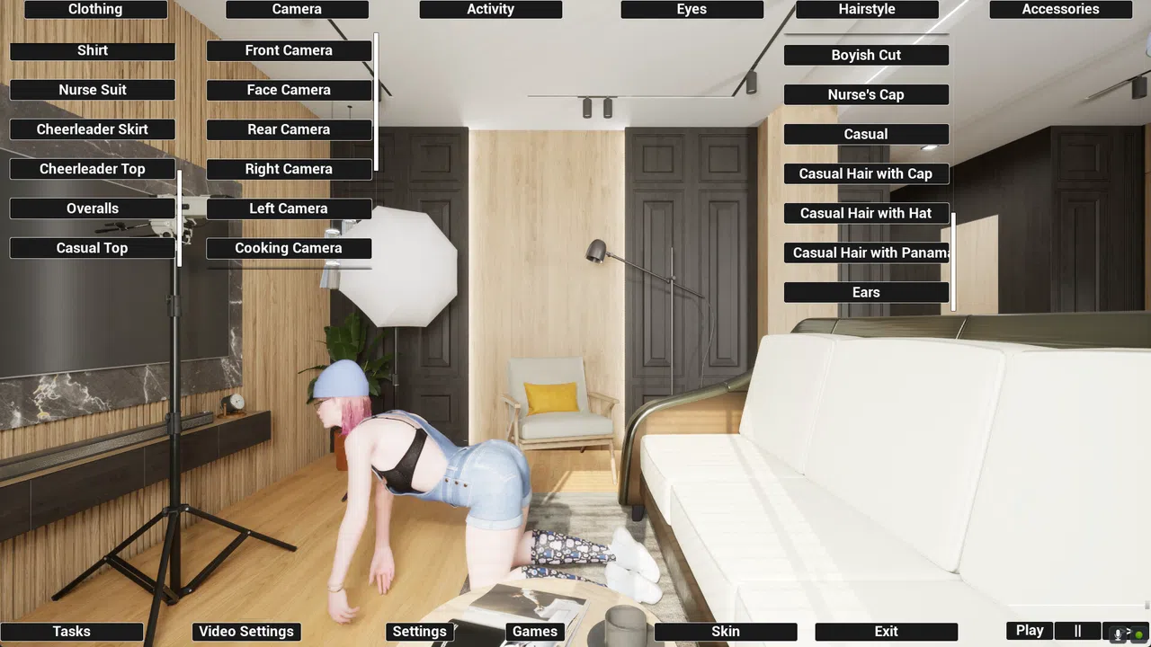 Virtual Girlfriend Lia - Overalls Screenshot 4