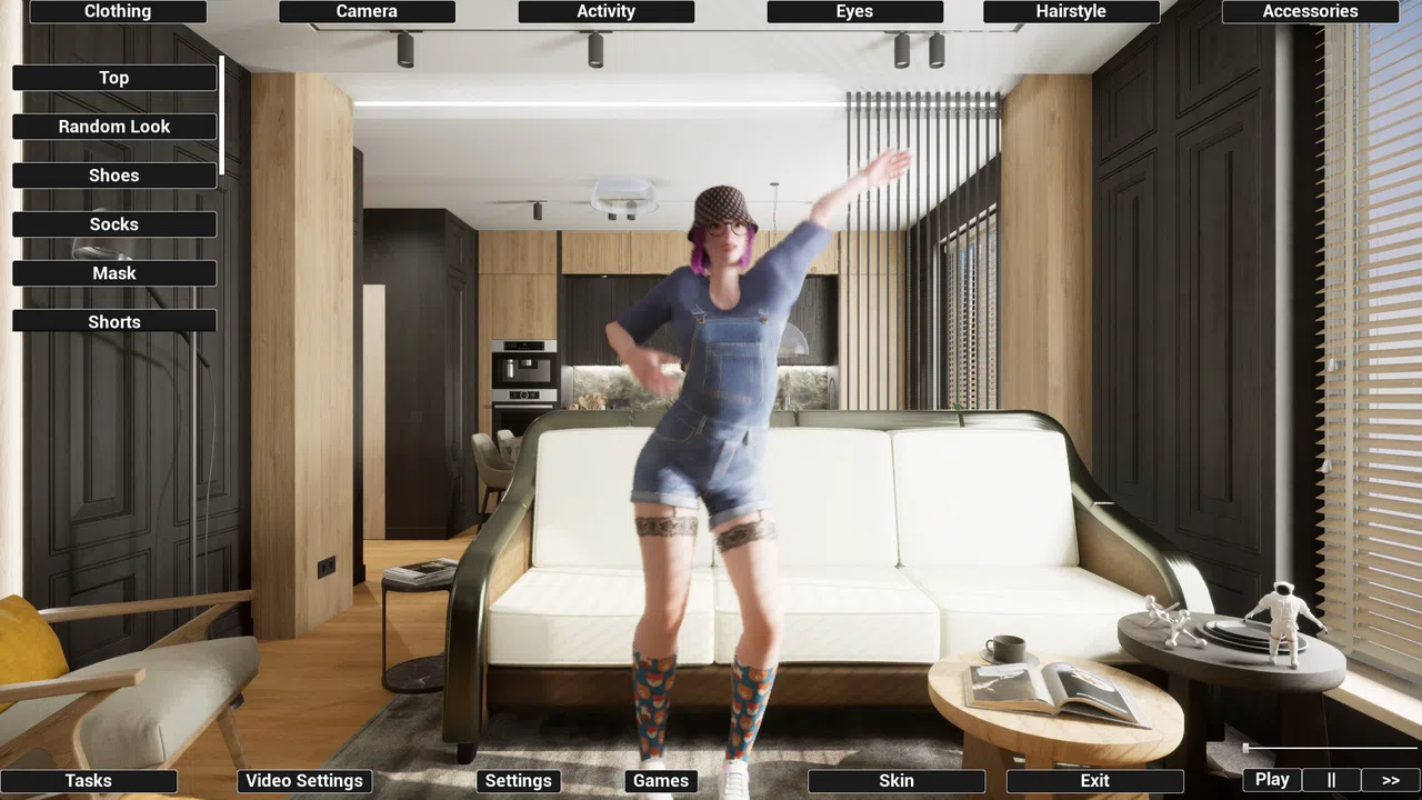 Virtual Girlfriend Lia - Overalls Screenshot 1
