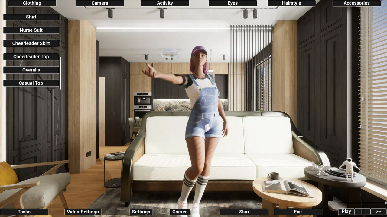 Virtual Girlfriend Lia - Overalls Screenshot 2