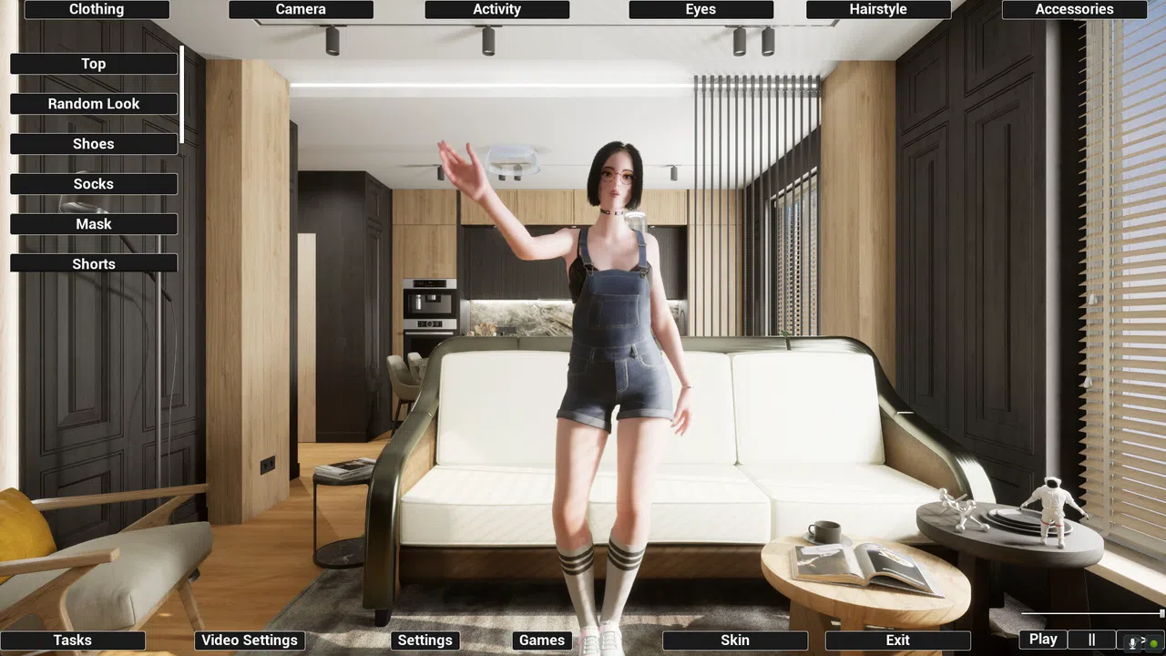 Virtual Girlfriend Lia - Overalls Screenshot 3