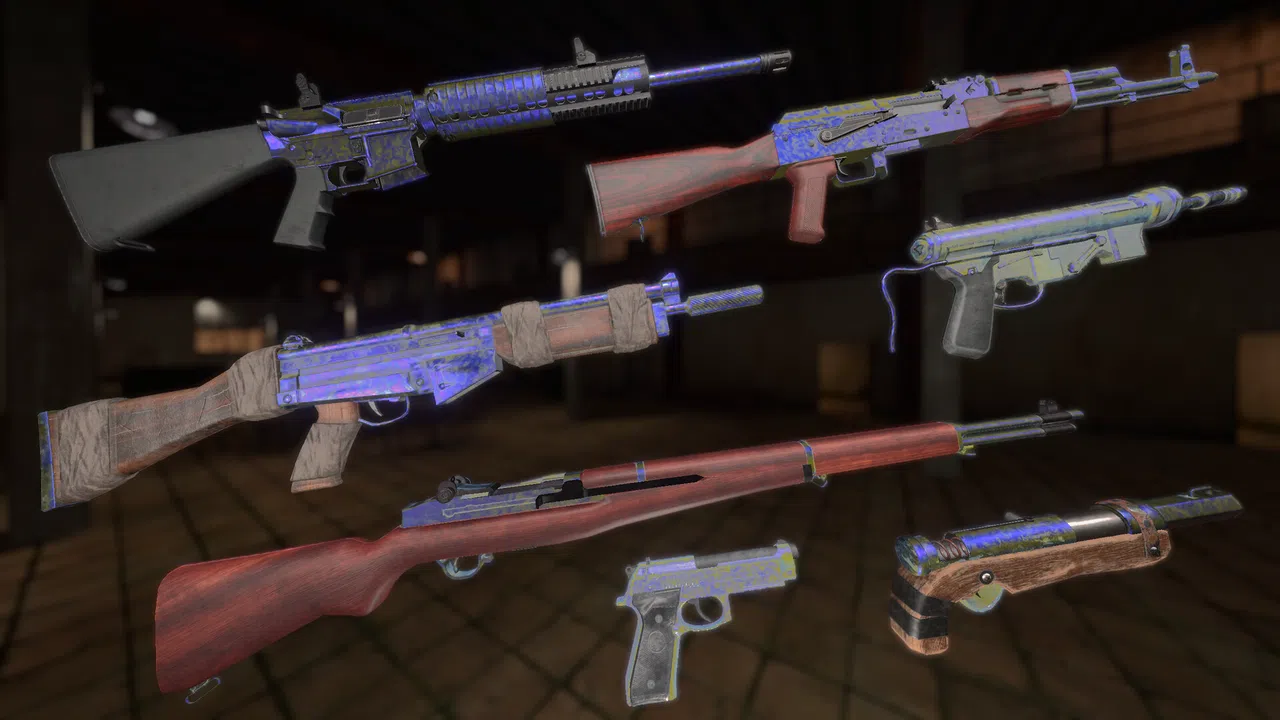 Strayed - Oil Slick Blue Multi-Weapon Skin Pack Screenshot 0