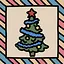 Ice skating rink with the town Christmas tree icon