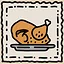 Grilled chickens icon