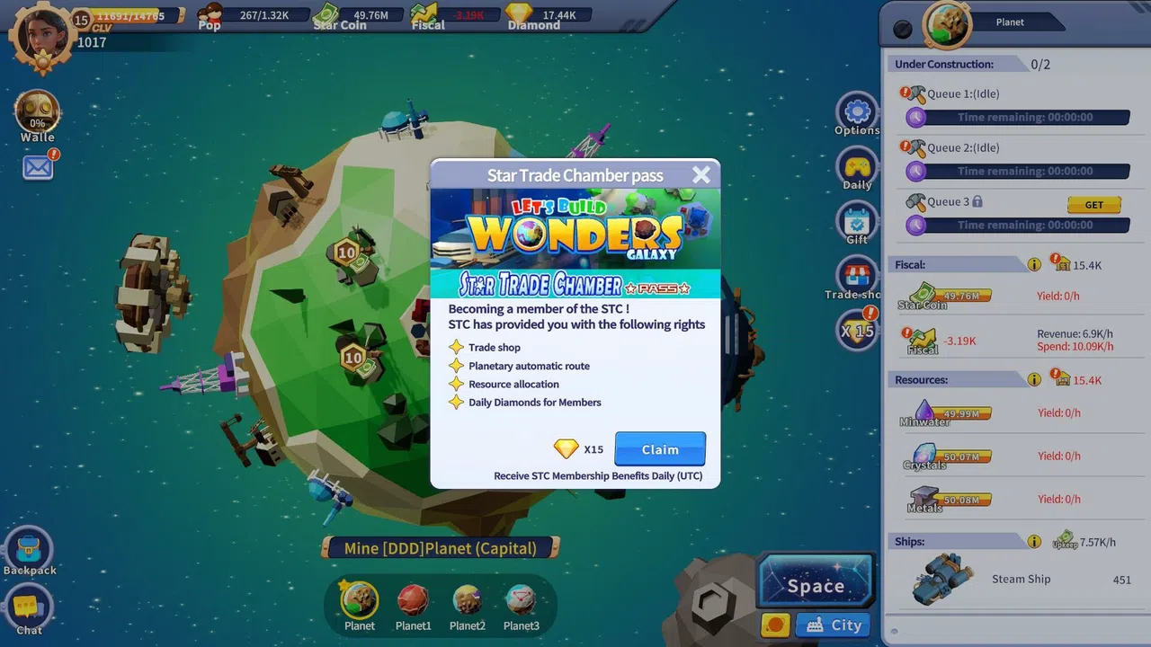 Let's Build Wonders: Galaxy — Star Trade Chamber Pass Screenshot 2