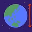 Earth diameter icon