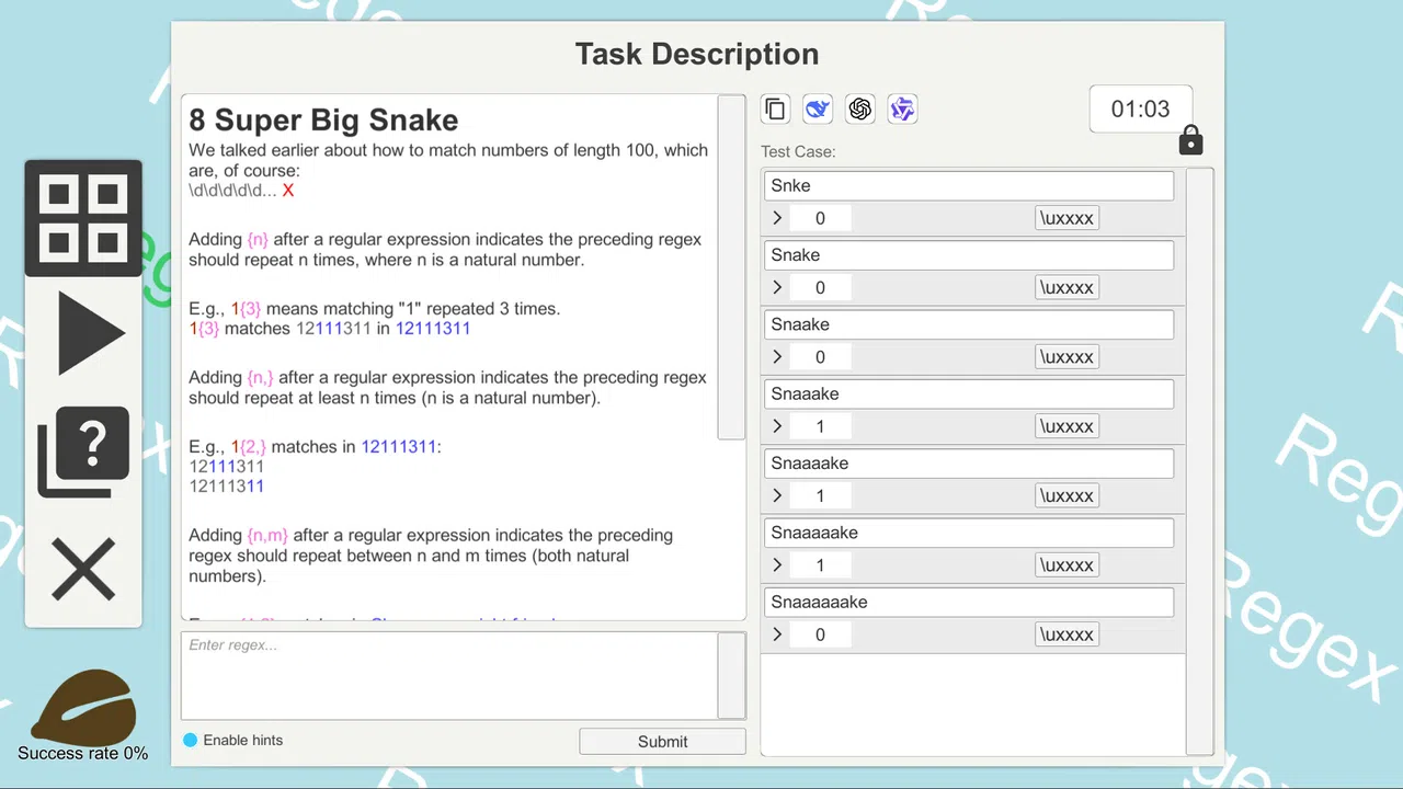 Regex Game Screenshot 1