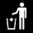 Put trash in bin.