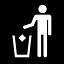 Put trash in bin. icon