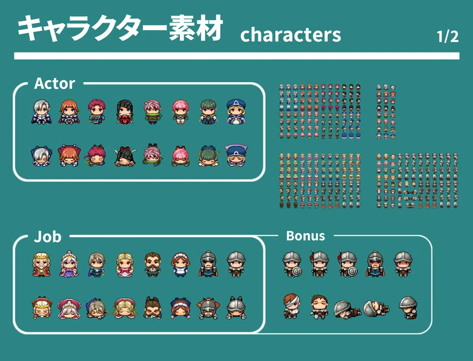 RPG Maker MZ - REFMAP Fantasy Character Pack 2 Screenshot 2
