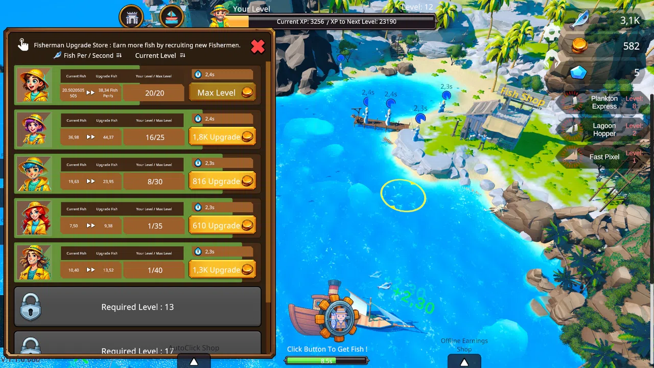 Fisher Idle Screenshot 2