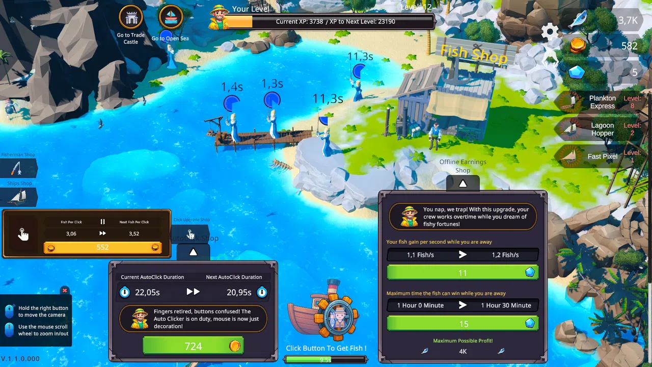 Fisher Idle Screenshot 3