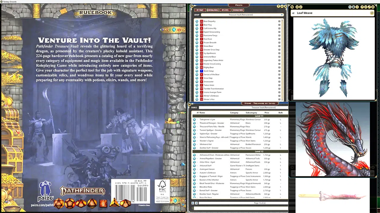 Fantasy Grounds - Pathfinder 2 RPG - Treasure Vault (Remastered) Screenshot 4