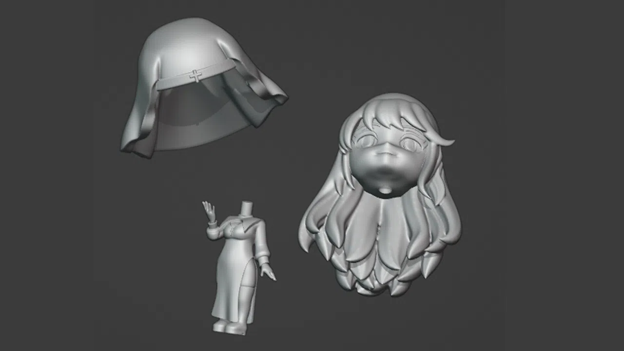 Tentacles Party With Nuns-Chibi 3D high poly(Carissa) Screenshot 0