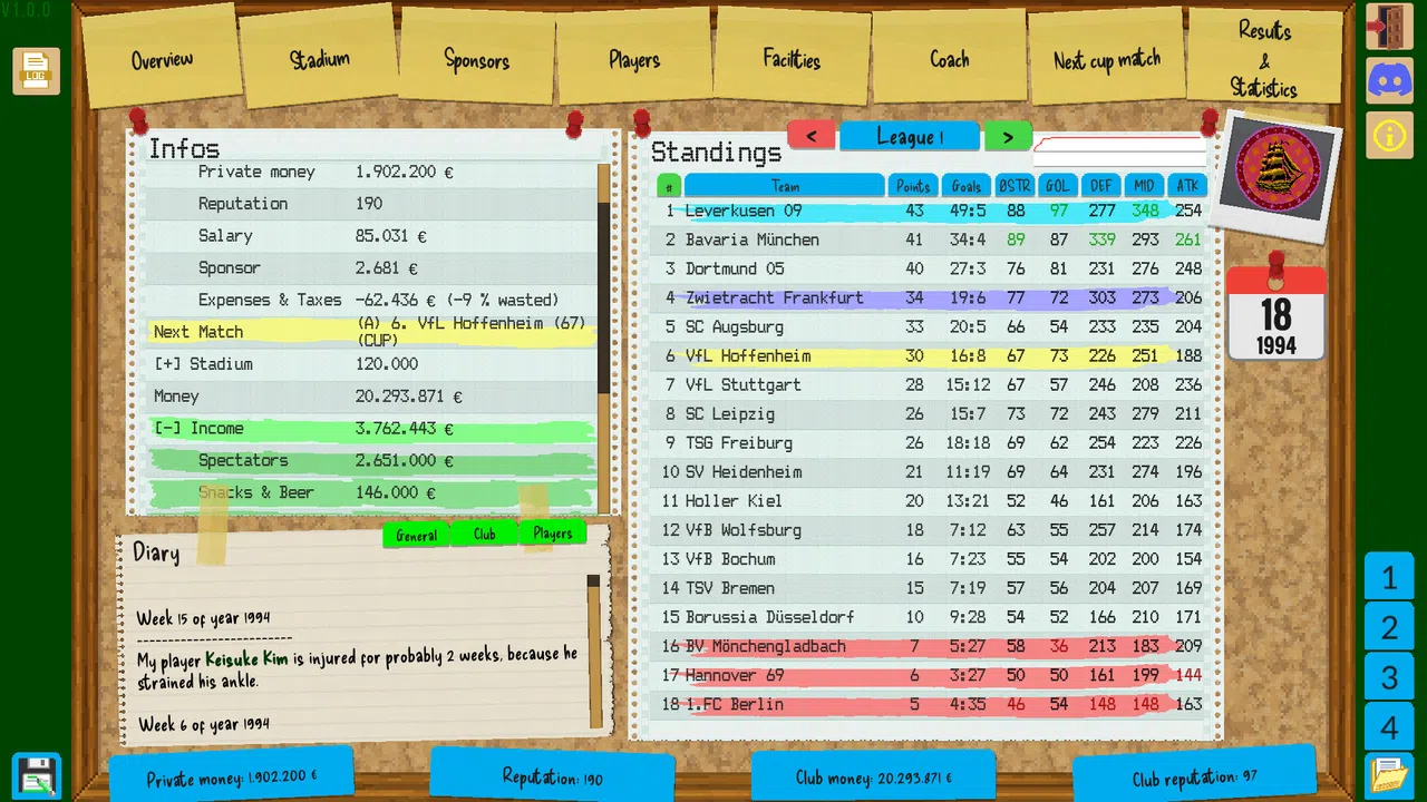 Boeckham's Football Manager Screenshot 4