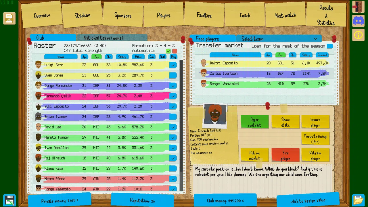 Boeckham's Football Manager Screenshot 1