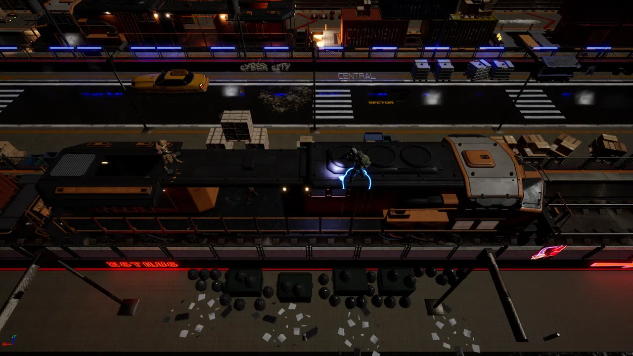 Data Drift: Cyberpunk Shooter Top Down indie action Screenshot 5