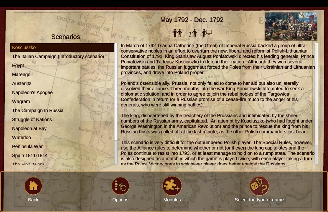 Napoleon's Eagles: Game of the Napoleonic Wars - Kosciuszko Screenshot 0