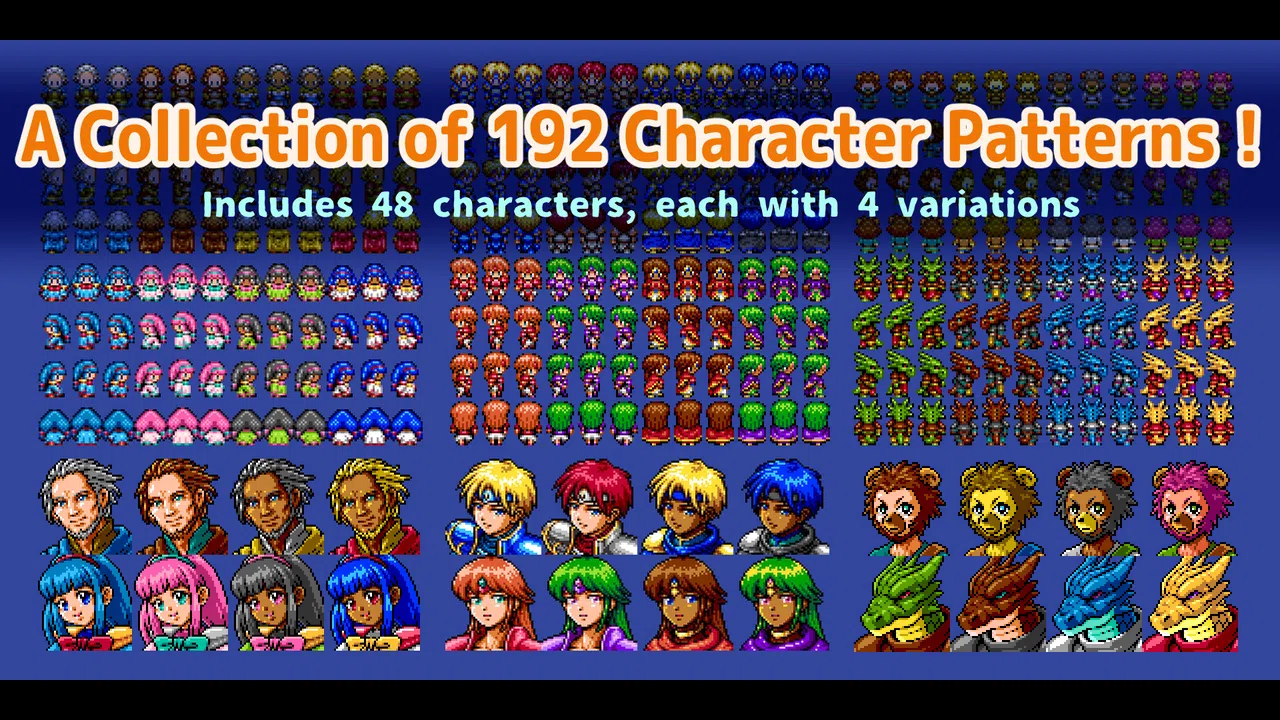 RPG Maker MV - MEGA FANTASY Walking Actors and Faces Screenshot 1