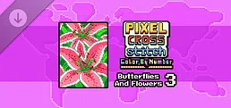 Pixel Cross Stitch - Flowers and Butterflies Pack 3