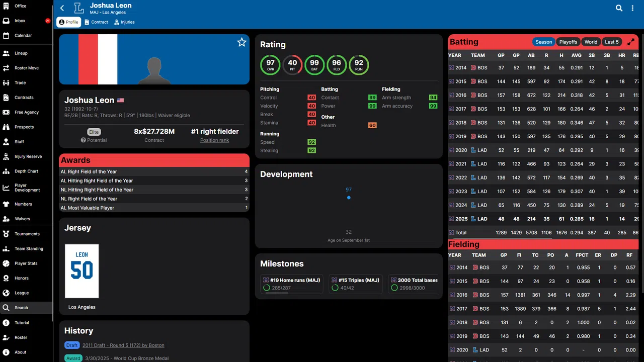 Baseball Legacy Manager 25 Screenshot 1
